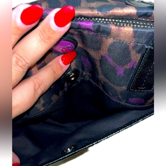 Coach Leopard Print Tote Bag - Black and Purple - Picture 9 of 14